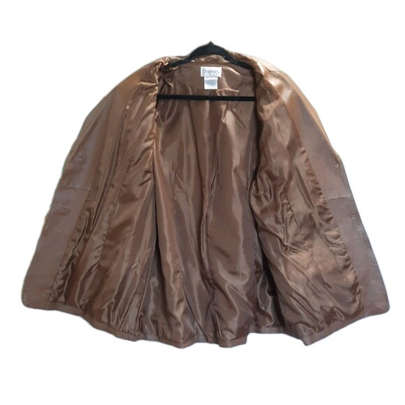 Vintage Chadwicks Plus Size Cognac Brown Genuine Leather Blazer Jacket 20W - Picture 3 of 5